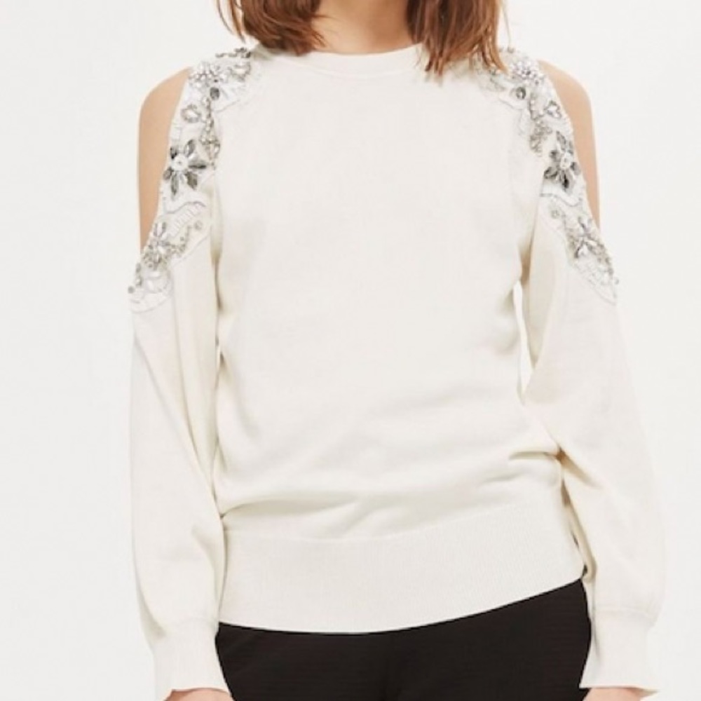 Embellished Shoulder Sweatshirt